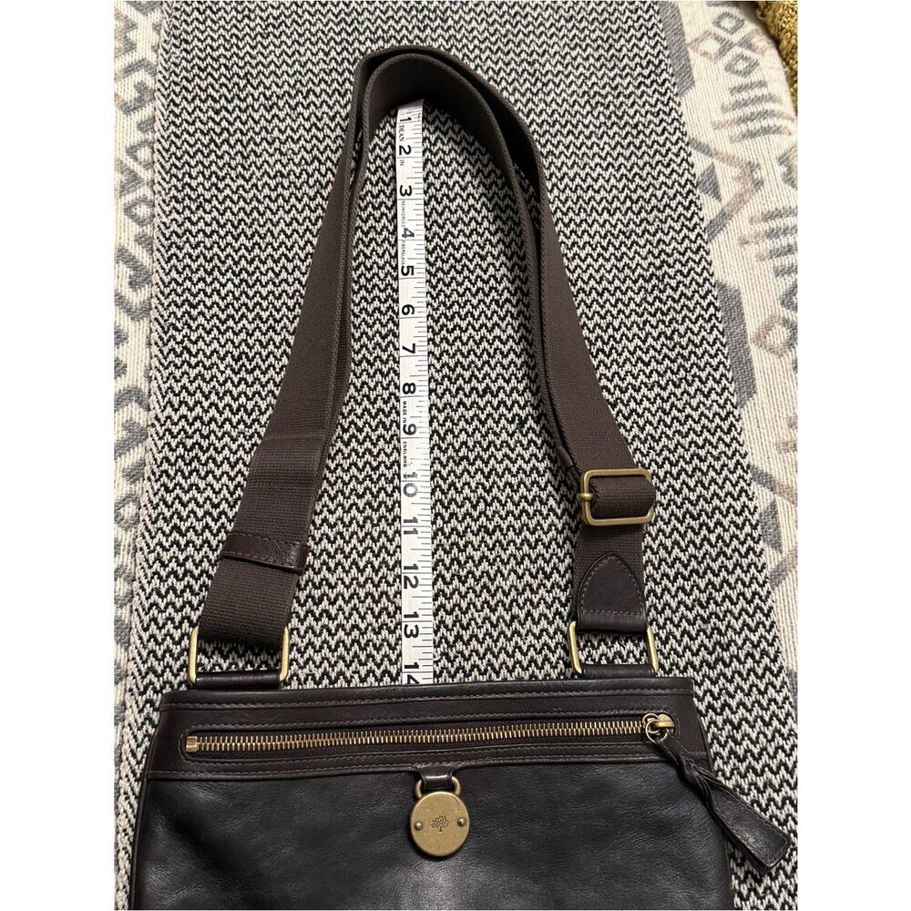 Mulberry Rare Somerset Messenger Dark Brown Leather Bag with Brass Hardware - Picture 13 of 15